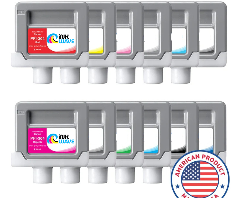 Inkwave Replacement Ink Cartridge for Canon PFI-304, 330 mL