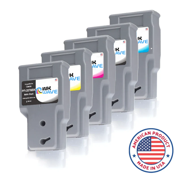 Inkwave Replacement Ink Cartridge for Canon PFI-207, 300 mL