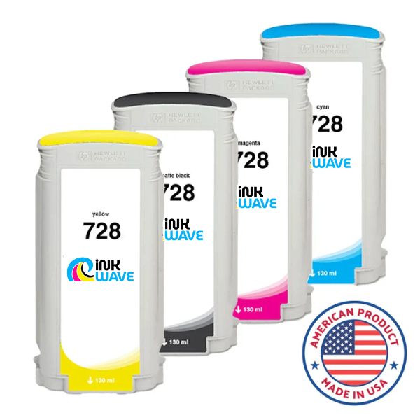 Inkwave Replacement Ink Cartridge for HP 728, 130 mL