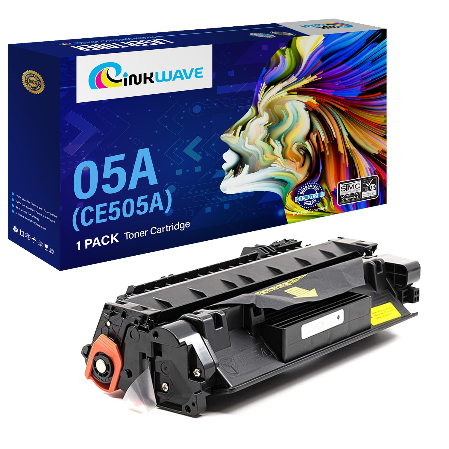 InkWave Compatible Toner Cartridge Replacement for HP 05A / CE505A (Black,1 Pack)