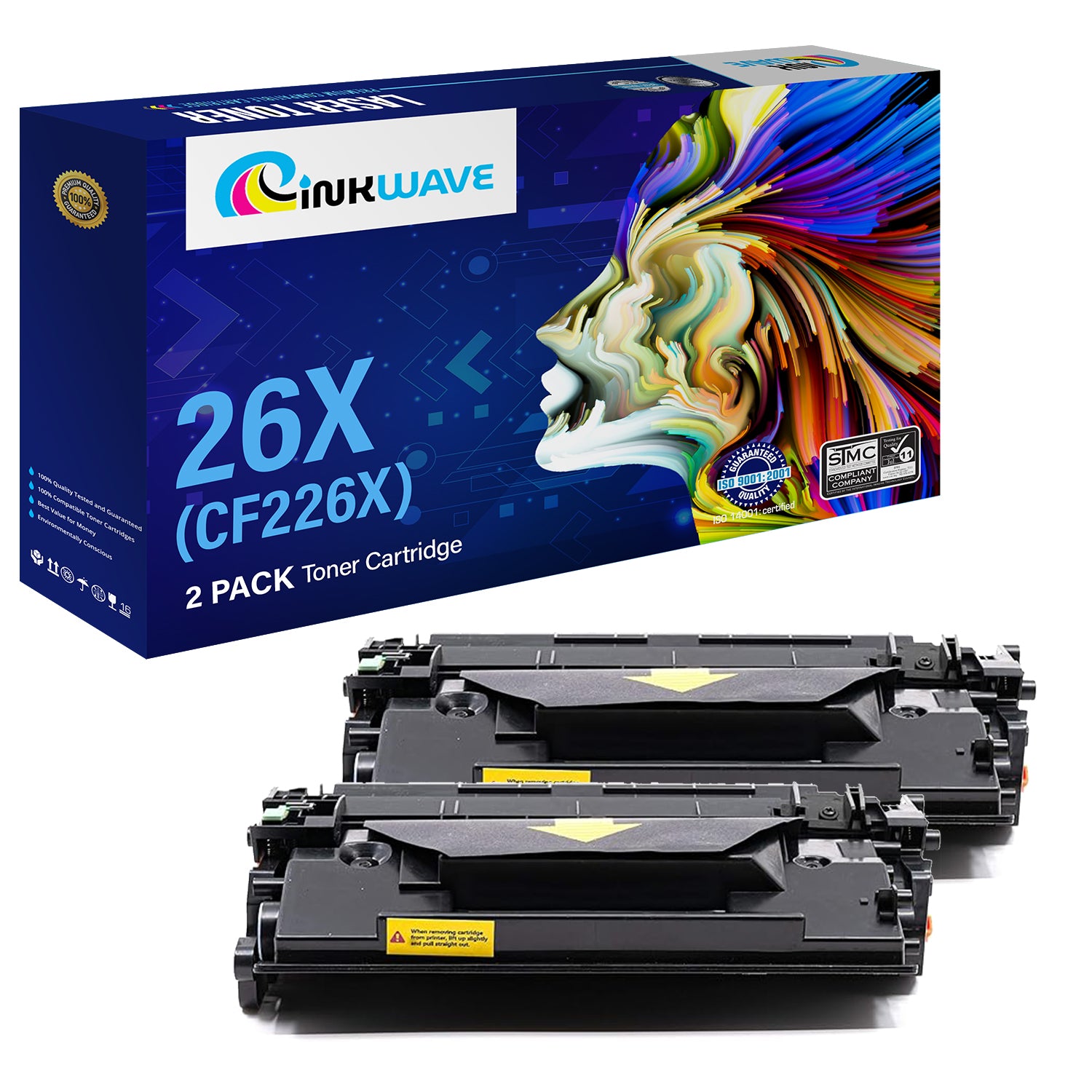 INKWAVE- Compatible HP CF226X HI Yld 2-Pack Toner, Black