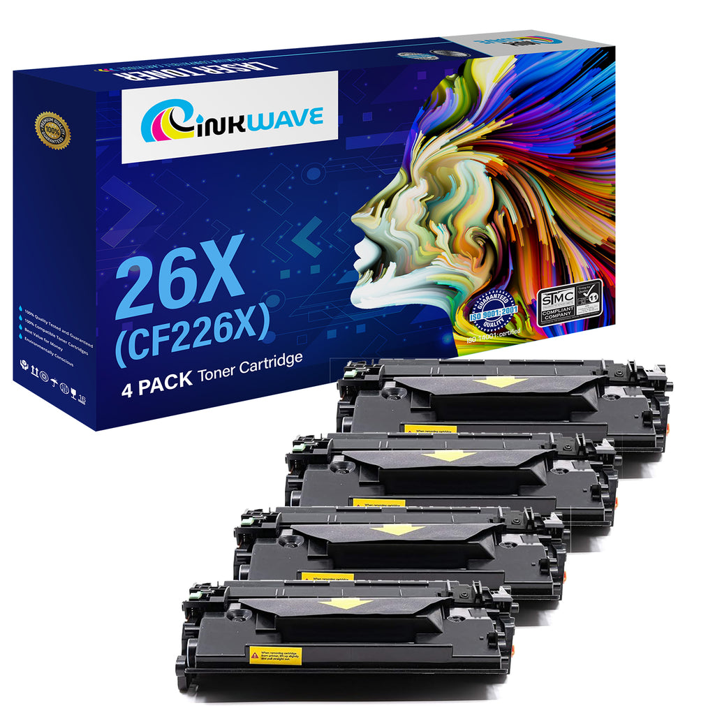 INKWAVE- Compatible HP CF226X HI Yld 4-Pack Toner, Black