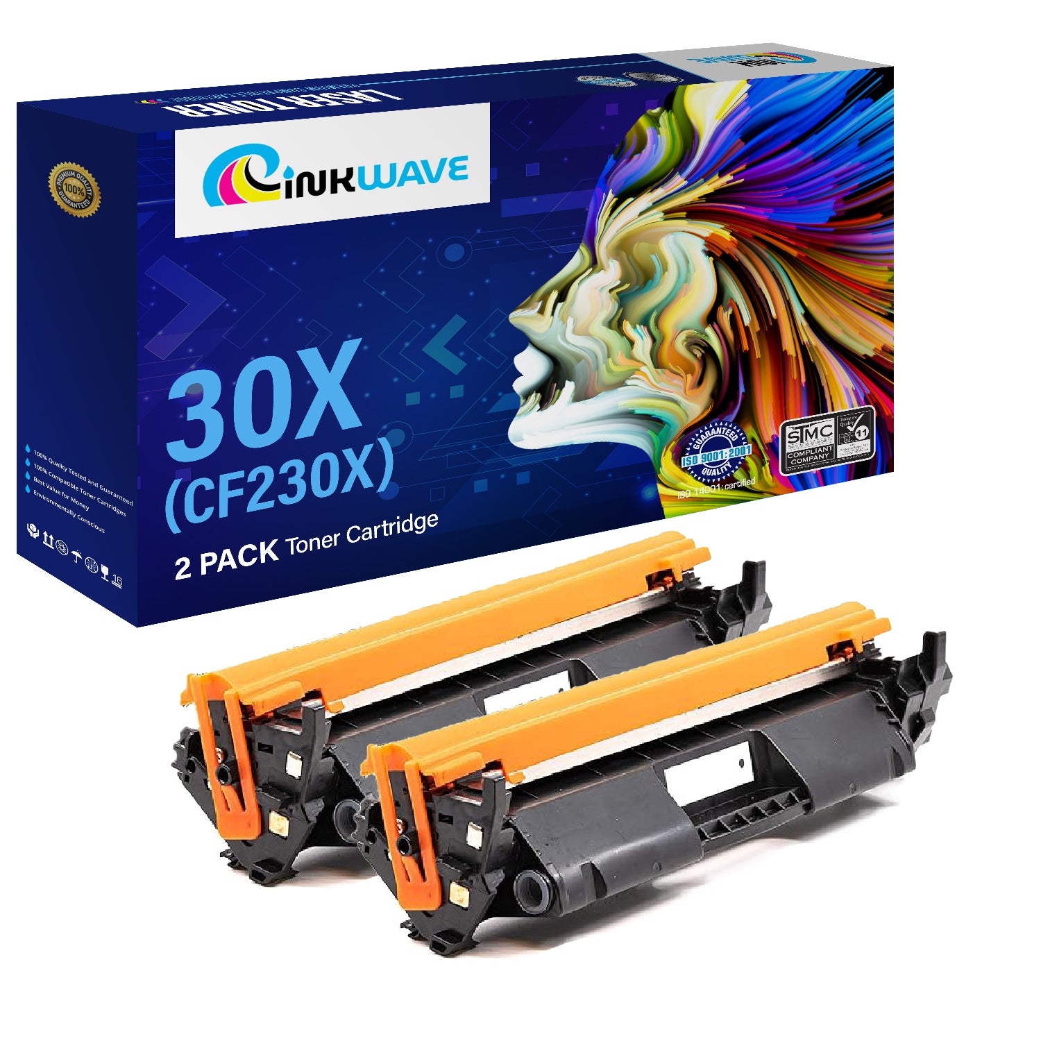 InkWave Compatible Toner Cartridge Replacement for HP 30X / CF230X (Black,2 Pack)