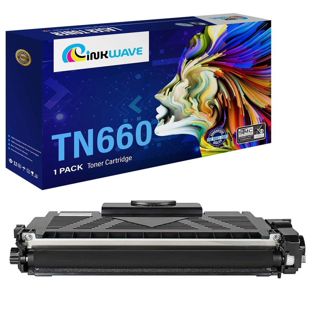 INKWAVE- Compatible Brother TN660 1-Pack Toner, Black