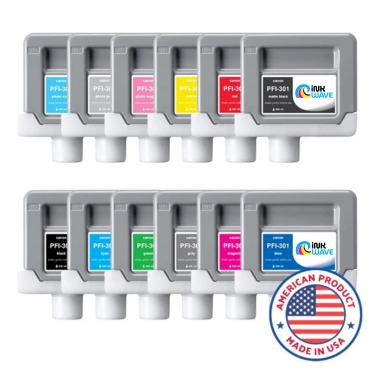 Inkwave Replacement Ink Cartridge for Canon PFI-301, 330 mL