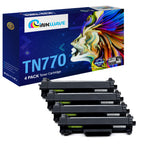 InkWave TN770 Toner Replacement Printer Cartridge for Brother, Black - 2 Pack
