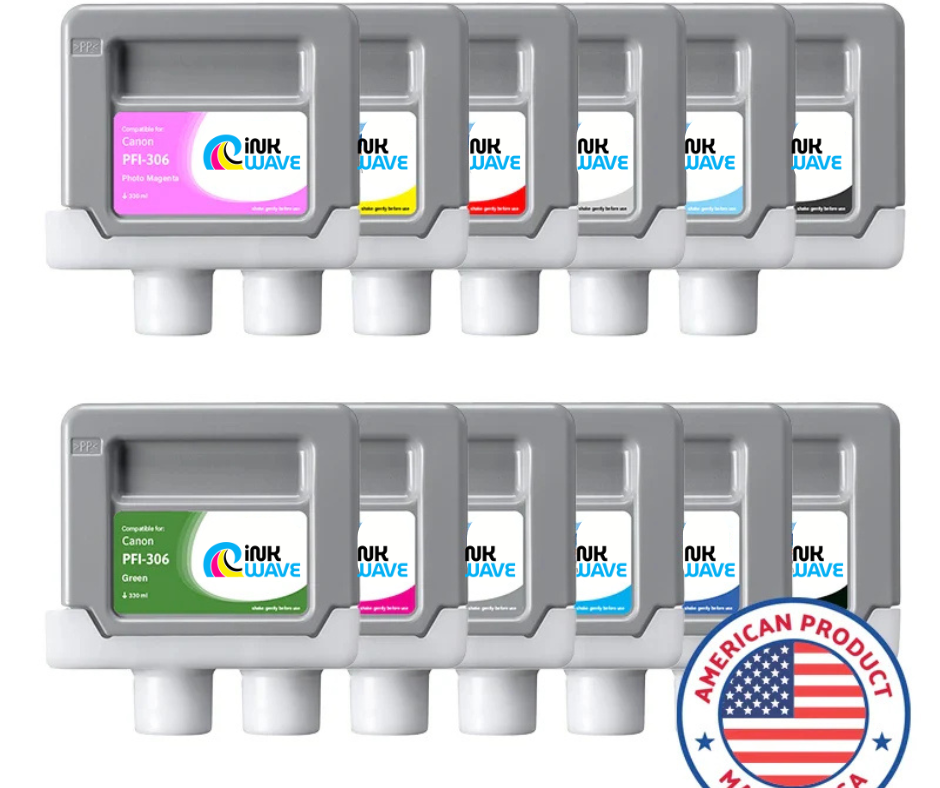 Inkwave Replacement Ink Cartridge for Canon PFI-306, 330 mL