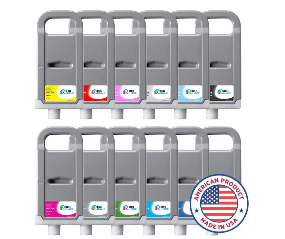 Inkwave Replacement Ink Cartridge for Canon PFI-704, 700 mL
