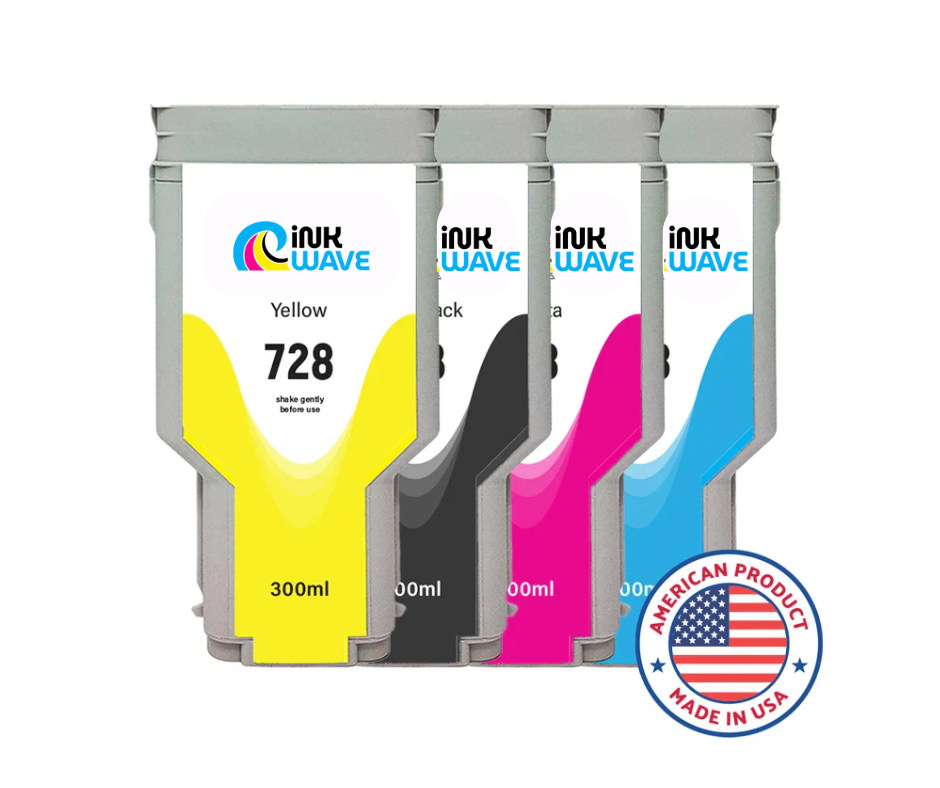 Inkwave Replacement Ink Cartridge for HP 728, 300 mL